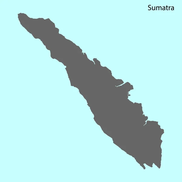 Peta Berkualitas Tinggi Sumatera - Stok Vektor