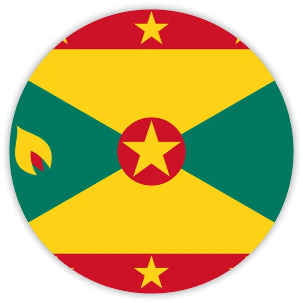 Круглый Красочный Флаг Гренады Вектор Иллюстрация — стоковый вектор