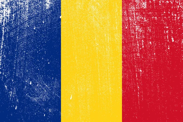 グランジ カラフルな旗のルーマニア ベクトル イラスト — ストックベクタ