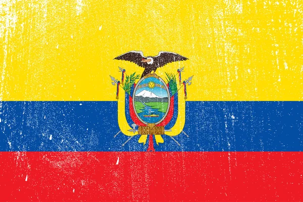 Grunge Kleurrijke Vlag Van Ecuador Vector Illustratie — Stockvector