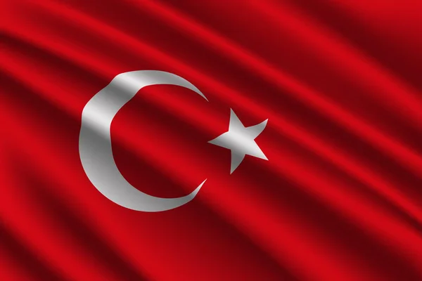 Indah Melambai Lambaikan Bendera Turki Vektor Ilustrasi - Stok Vektor