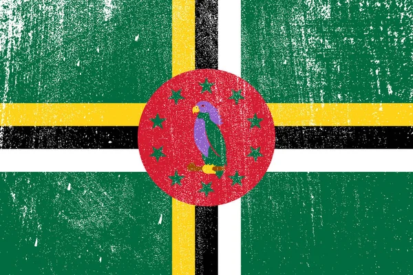Grunge Bandeira Colorida Dominica Vetor Ilustração — Vetor de Stock