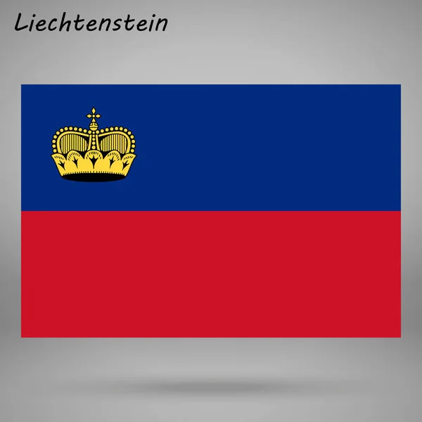 Bandeira Colorida Liechtenstein Vetor Ilustração — Vetor de Stock