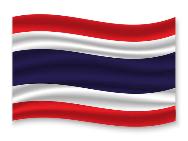 Piękne Kolorowe Flagę Macha Tajski Białym Tle Białym Tle Wektor — Wektor stockowy