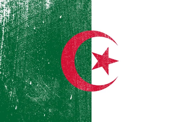 Cezayir, vektör, illüstrasyon grunge renkli bayrak 