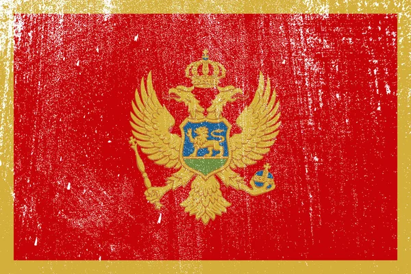 Grunge Bandeira Colorida Montenegro Vetor Ilustração — Vetor de Stock