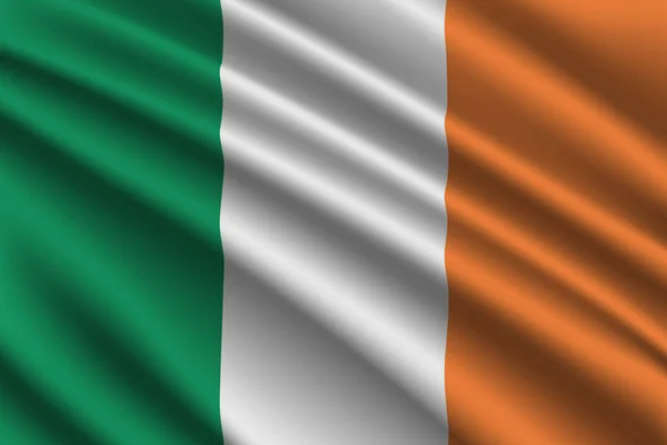 Schöne Bunte Wehende Fahne Von Irland Vektor Illustration — Stockvektor