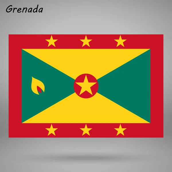 Bandiera Colorata Grenada Vettore Illustrazione — Vettoriale Stock