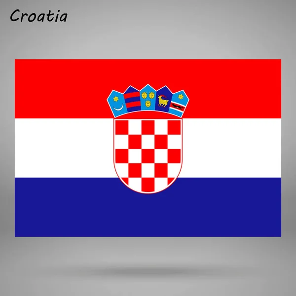 克罗地亚的多彩的旗子 — 图库矢量图片