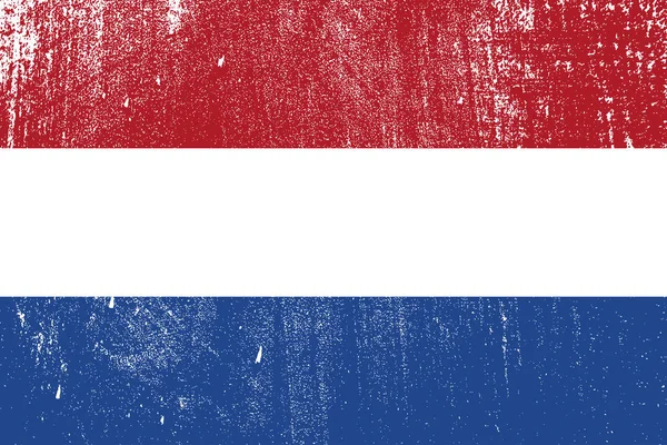Grunge Colorful Flag Netherlands Vector Illustration — Stock Vector