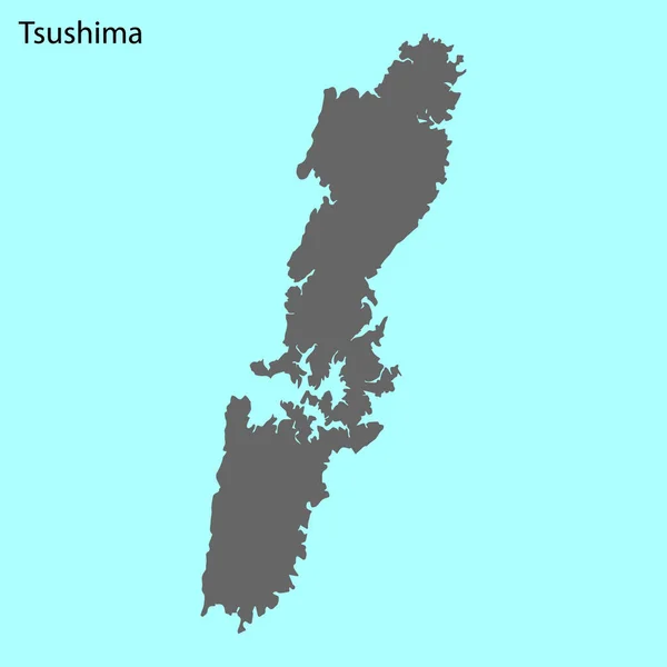 Hochwertige Karte Von Tsushima — Stockvektor