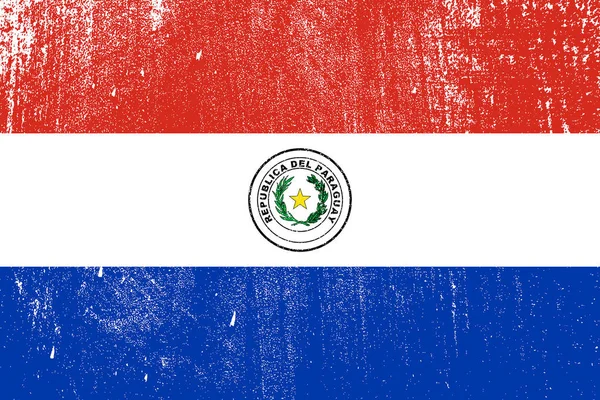 Grunge Barevná Vlajka Paraguaye Vektor Ilustrace — Stockový vektor