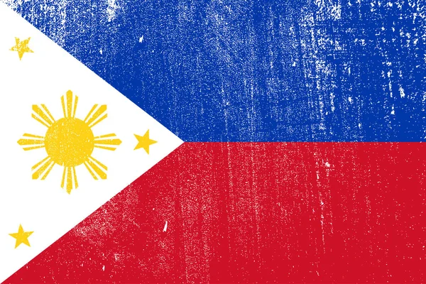 Grunge Färgglada Flagga Filippinerna Vektor Illustration — Stock vektor