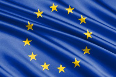 Avrupa Birliği'nin güzel renkli dalgalanan bayrak