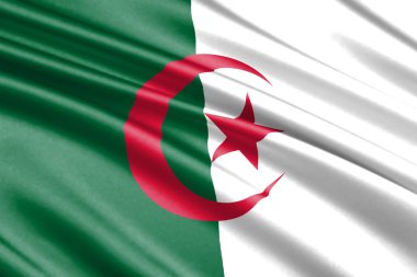 güzel renkli dalgalanan bayrak Cezayir