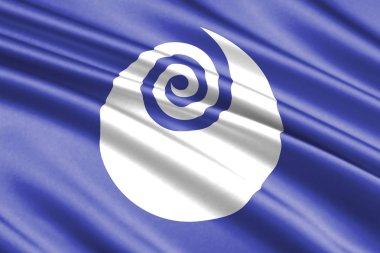 güzel renkli dalgalanan bayrak Ibaraki ili, Japonya