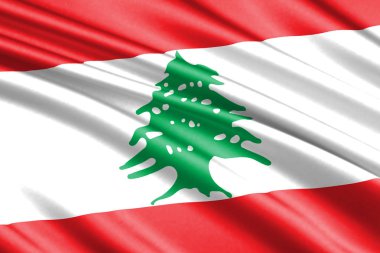Lübnan'ın güzel renkli dalgalanan bayrak