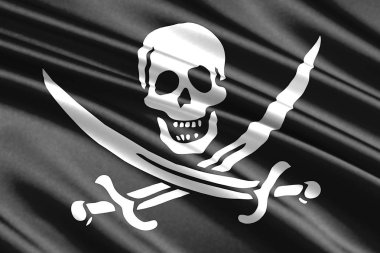 güzel renkli sallanan korsan bayrağı  