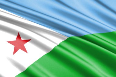 Cibuti güzel renkli dalgalanan bayrağı