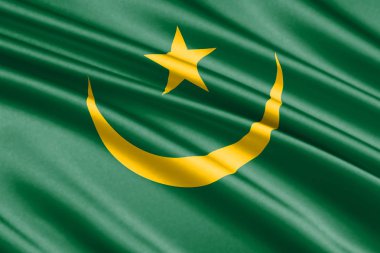 güzel renkli dalgalanan bayrak Moritanya