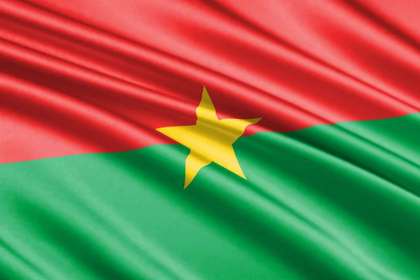 Hermosa Bandera Ondeando Colorido Burkina Faso — Foto de Stock
