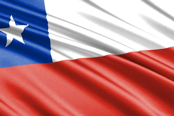 Piękny Kolorowy Macha Flaga Chile — Zdjęcie stockowe
