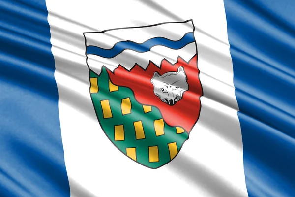 Piękny Kolorowy Macha Flaga Prowincji Terytoria Północno Zachodnie Kanada — Zdjęcie stockowe