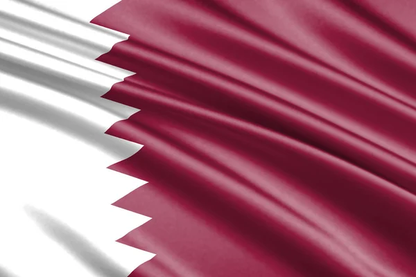 Hermosa Bandera Ondeando Colorido Qatar — Foto de Stock