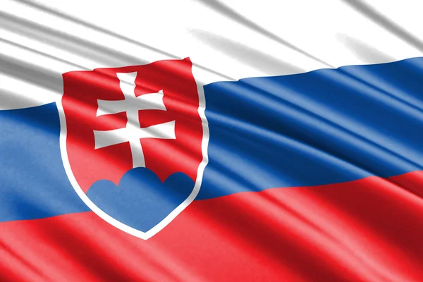 Vackra Färgglada Viftande Flagga Slovakien — Stockfoto