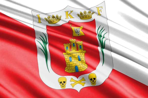 Hermosa Bandera Colorida Ondeando Del Estado Tlaxcala México —  Fotos de Stock