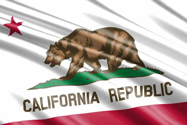 Hermosa Bandera Ondeando Colorido California República — Foto de Stock