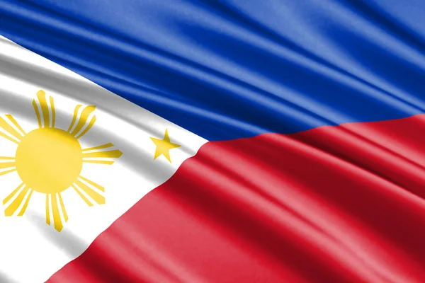 Hermosa Bandera Ondeante Colorido Filipinas — Foto de Stock