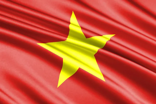 Beau Drapeau Agitation Coloré Vietnam — Photo