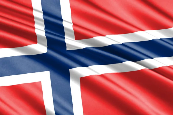Красива Барвиста Розмахував Прапором Норвегії — стокове фото