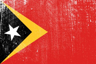 Doğu Timor, vektör, illüstrasyon grunge renkli bayrak 