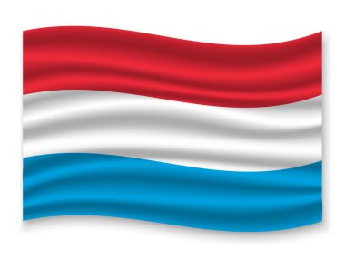 güzel renkli dalgalanan bayrak beyaz arka plan, vektör, illüstrasyon izole Hollanda