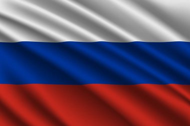 güzel renkli dalgalanan bayrak Rusya, vektör, illüstrasyon