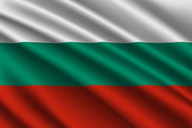 Bulgaristan, vektör, resimde güzel renkli dalgalanan bayrak