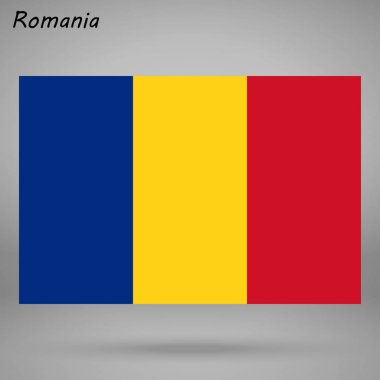 Romanya, vektör, illüstrasyon renkli bayrak  