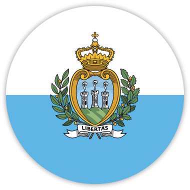 San Marino, vektör, illüstrasyon yuvarlak renkli bayrak  