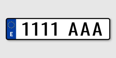 Araç kayıt plaka, İspanya