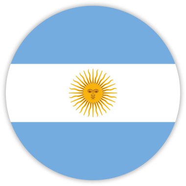 Arjantin, vektör, illüstrasyon yuvarlak renkli bayrak  