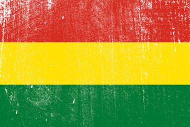 Grunge renkli bayrak Bolivya, vektör, illüstrasyon 