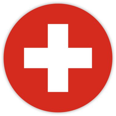 İsviçre, vektör, illüstrasyon yuvarlak renkli bayrak  