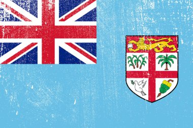 Grunge renkli bayrak Fiji, vektör, illüstrasyon 