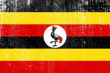 Grunge renkli bayrak Uganda, vektör, illüstrasyon 
