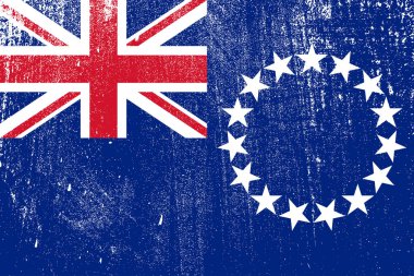 cook Adaları, vektör, illüstrasyon grunge renkli bayrak 