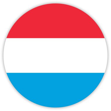 Lüksemburg, vektör, illüstrasyon yuvarlak renkli bayrak  