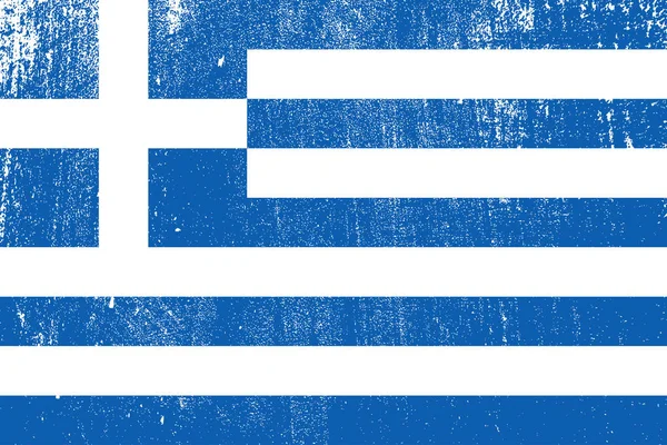 Grunge Bandeira Colorida Grécia Vetor Ilustração — Vetor de Stock
