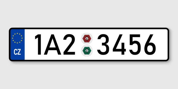 Placa Matrícula Vehículos República Checa — Vector de stock